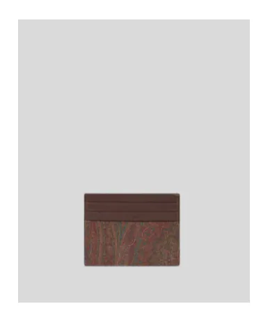 Paisley Card Holder With Pegaso Detail