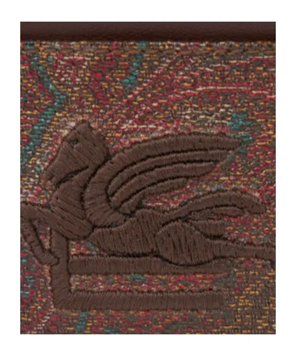 Paisley Card Holder With Pegaso Detail