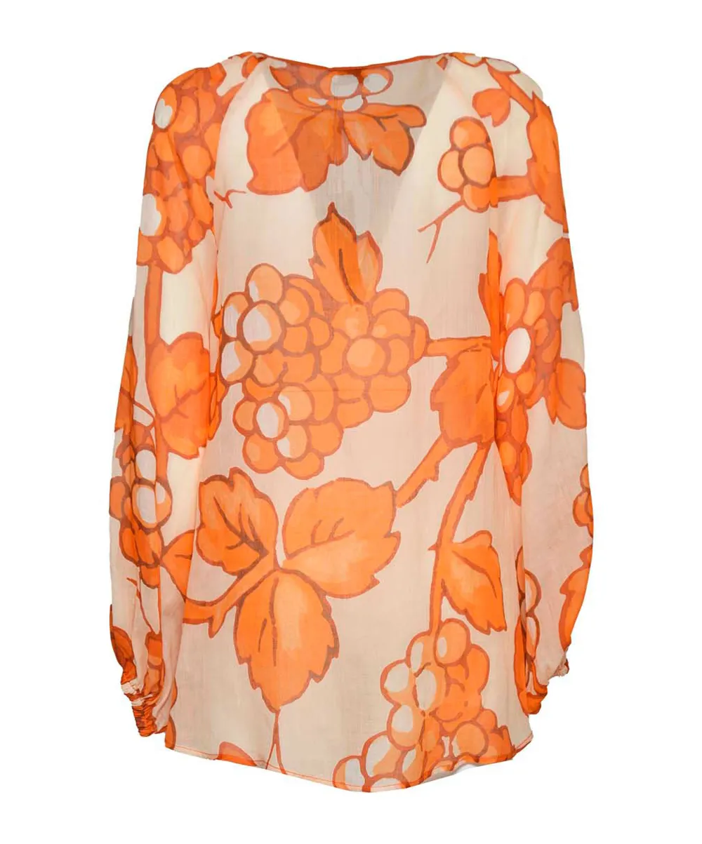 Floral Printed Long Sleeved Blouse