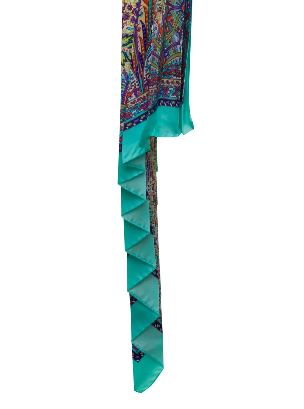 Floral-Printed Pleated Wraparound Scarf