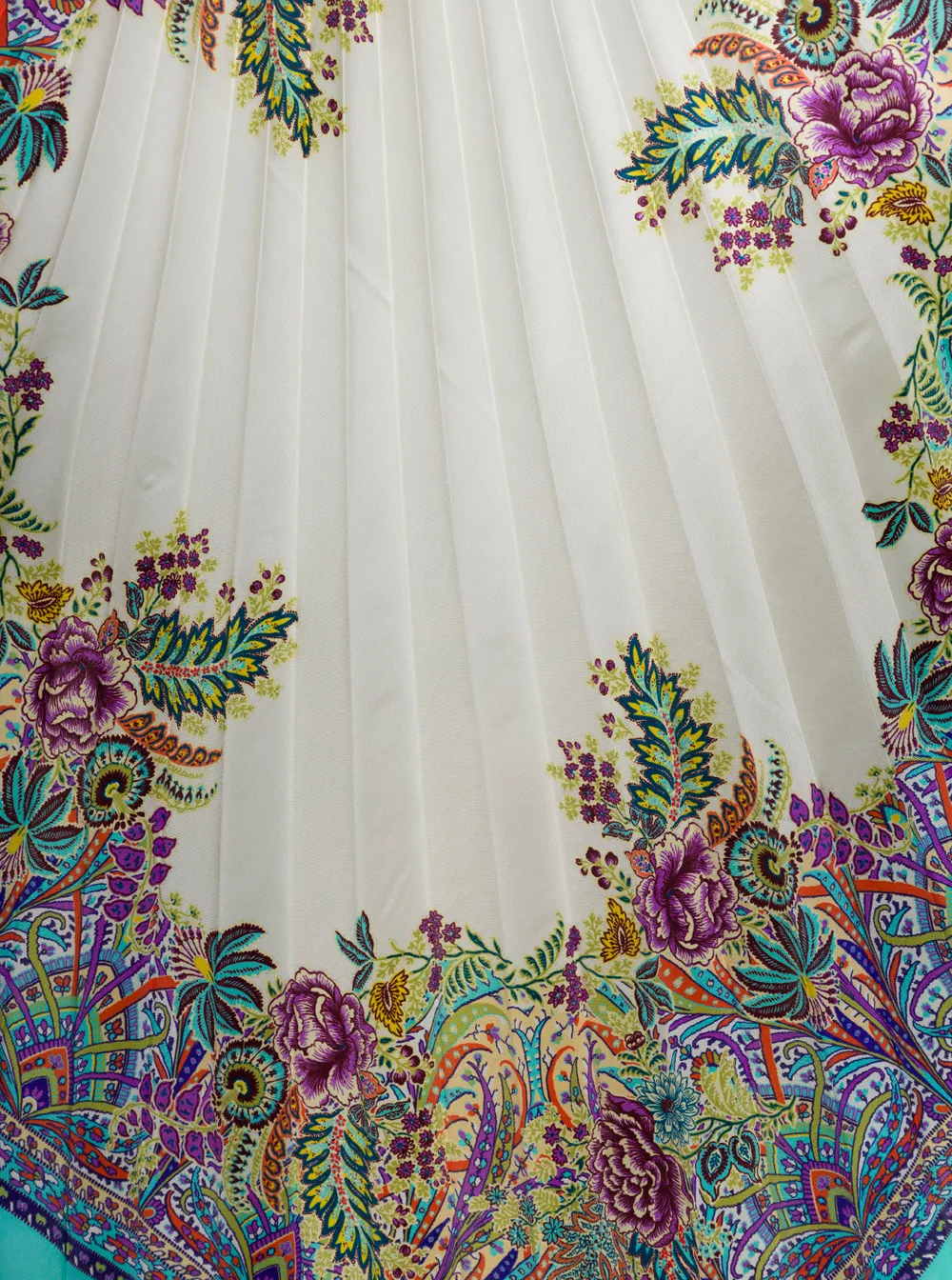 Floral-Printed Pleated Wraparound Scarf