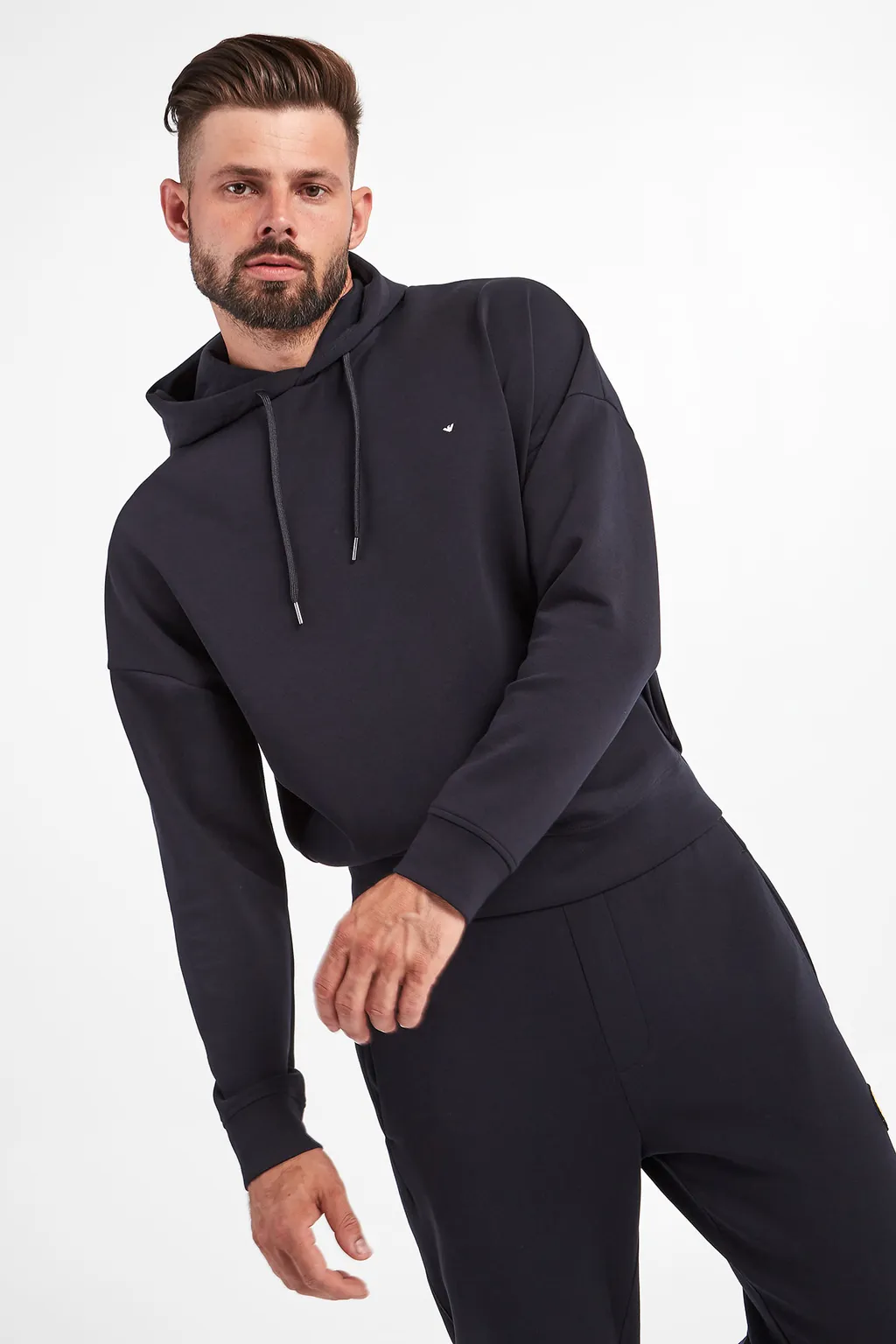 Embroidered-Logo Drawstring Hoodie