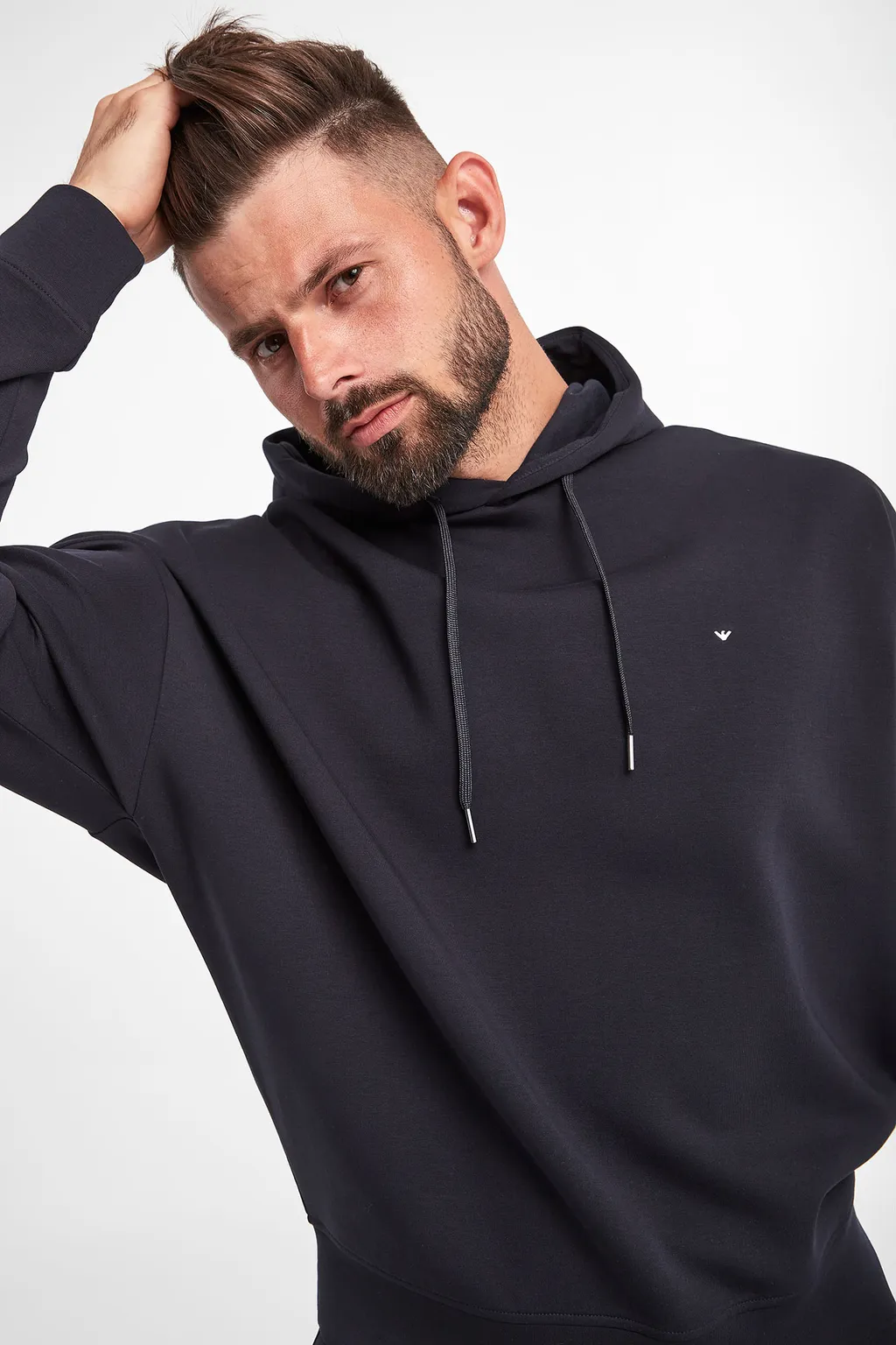 Embroidered-Logo Drawstring Hoodie