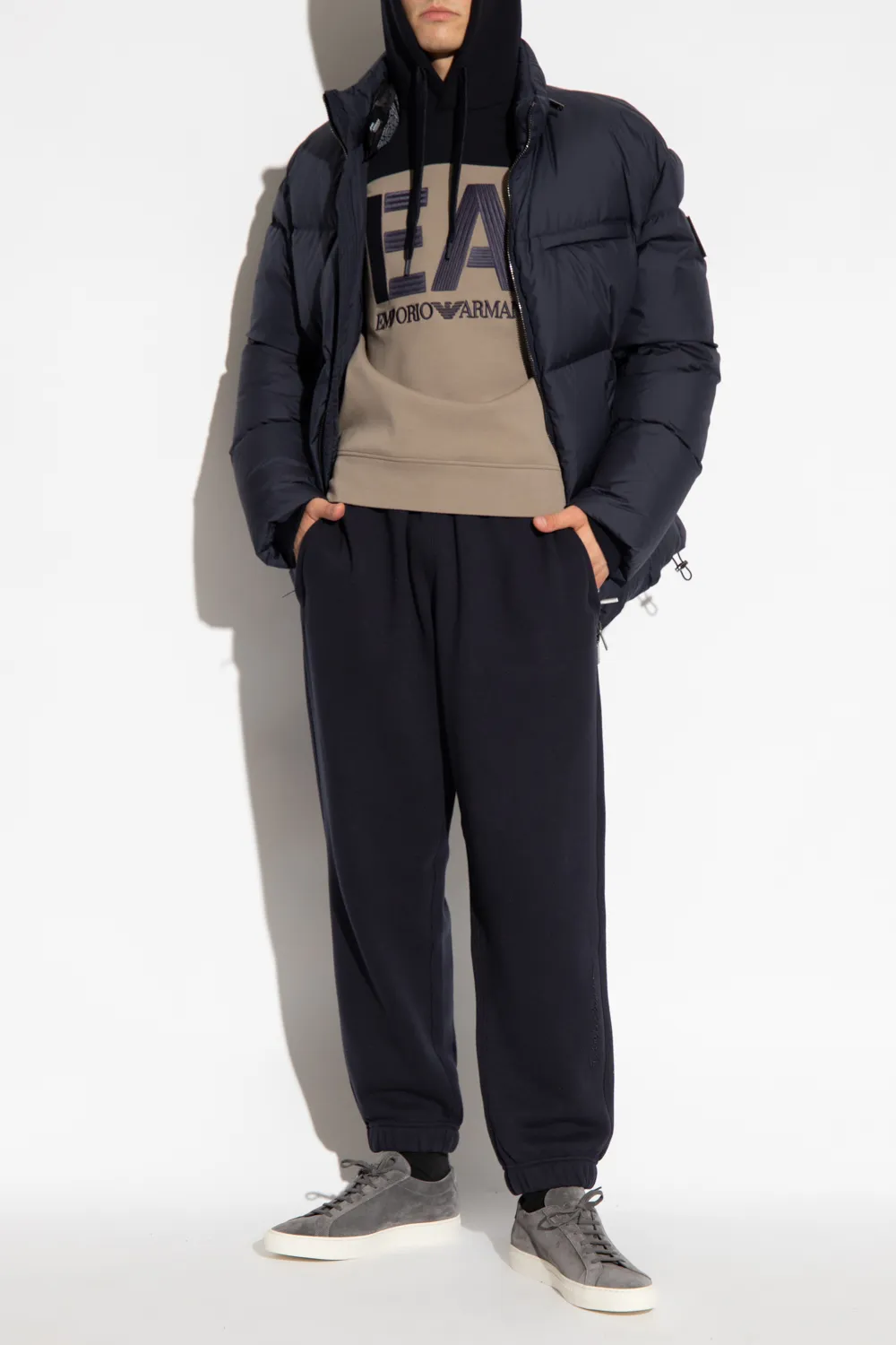 Logo-Embroidered Colour-Block Hoodie