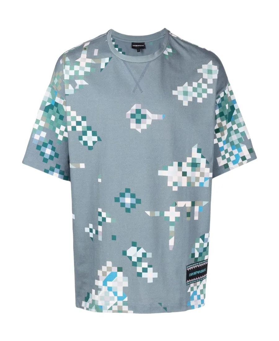 Geometric-Print Cotton T-Shirt