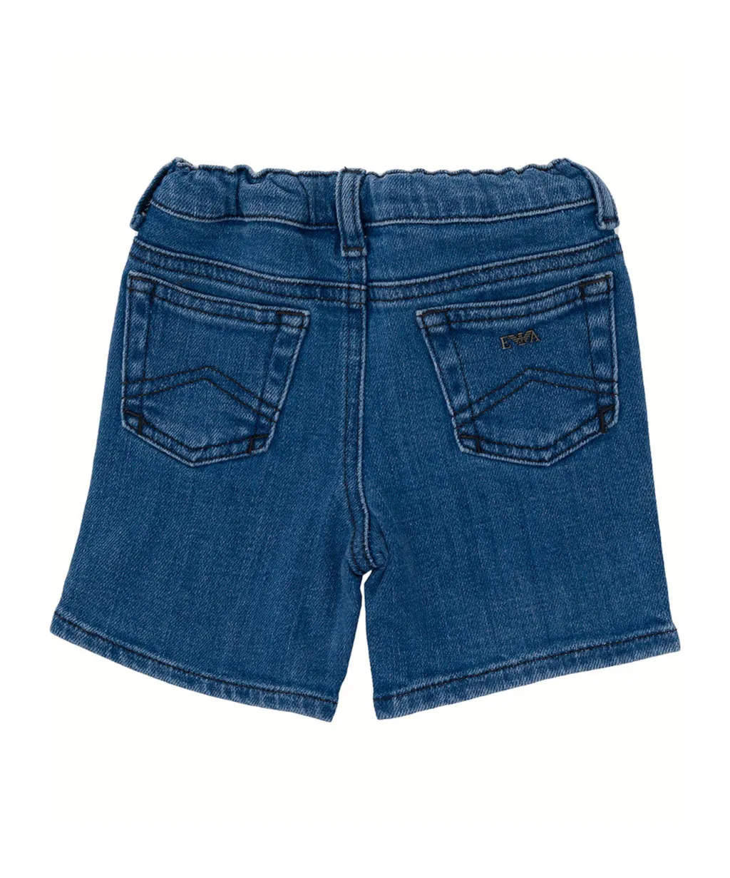 Logo-Plaque Straight-Leg Denim Shorts