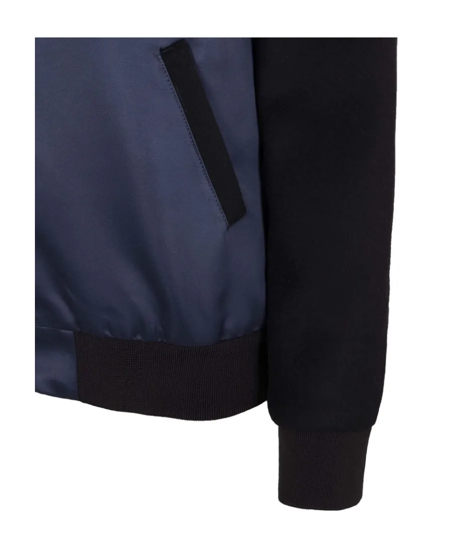 Navy Blue Spliced Casual Jacket