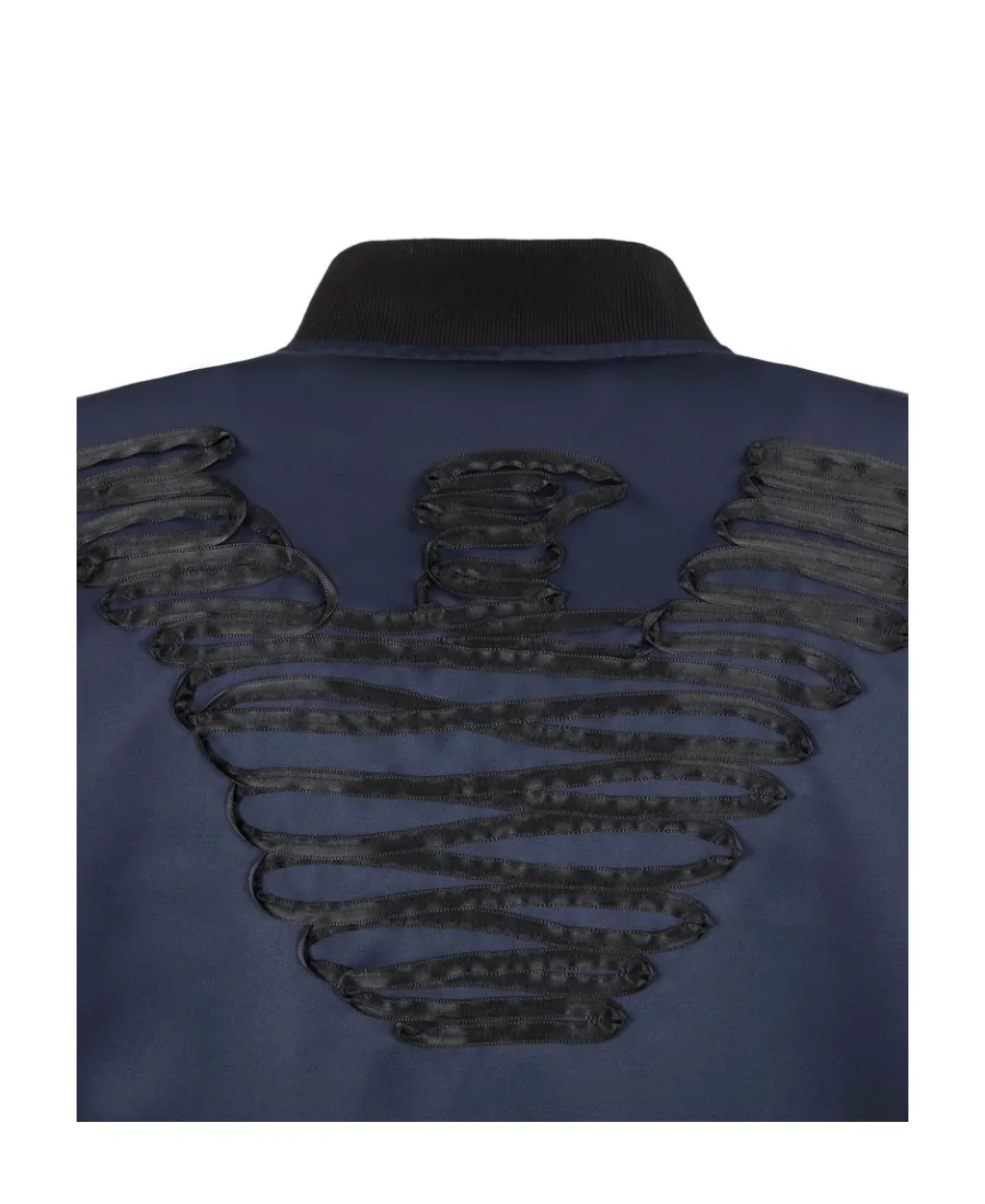 Navy Blue Spliced Casual Jacket
