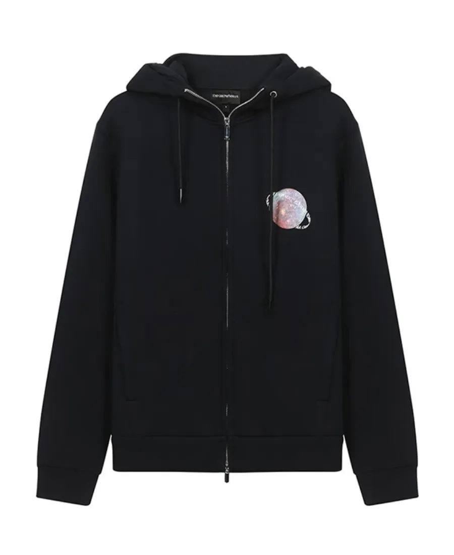 Graphic-Print Zip-Up Hoodie