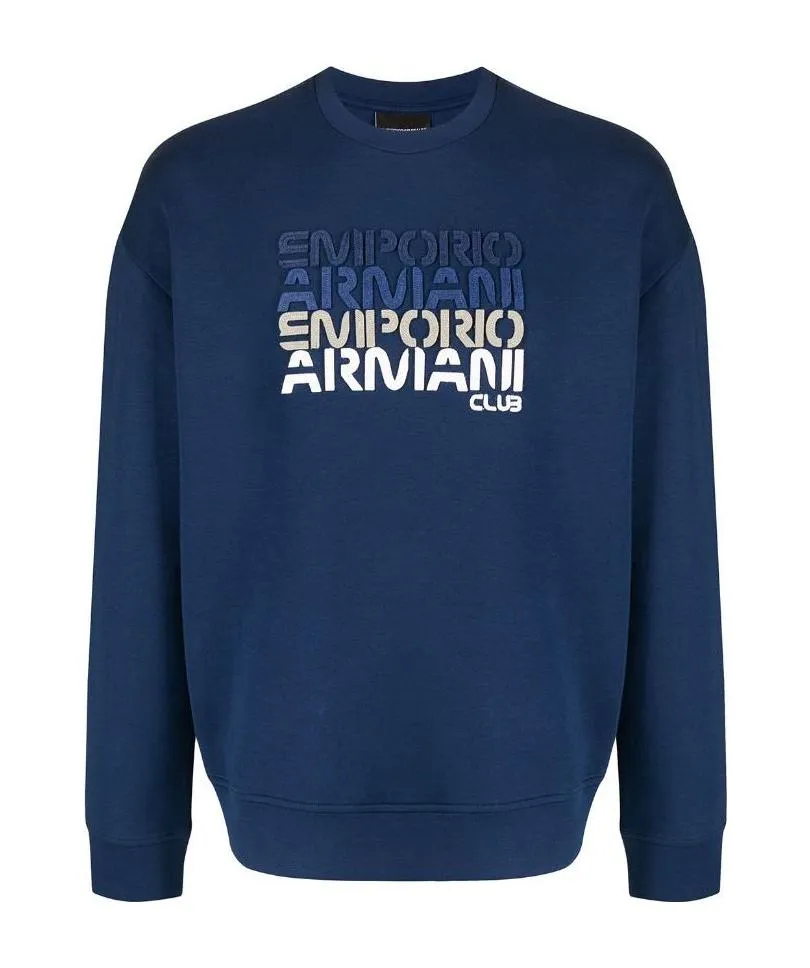 Blue Logo Round-Neck Sweater