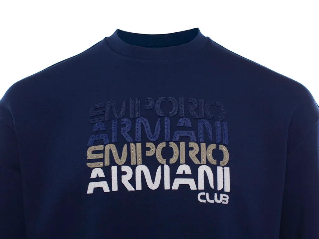 Blue Logo Round-Neck Sweater