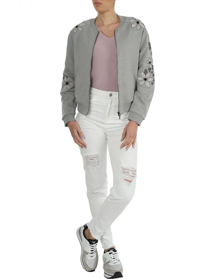 Long-Sleeved Zipper Coat