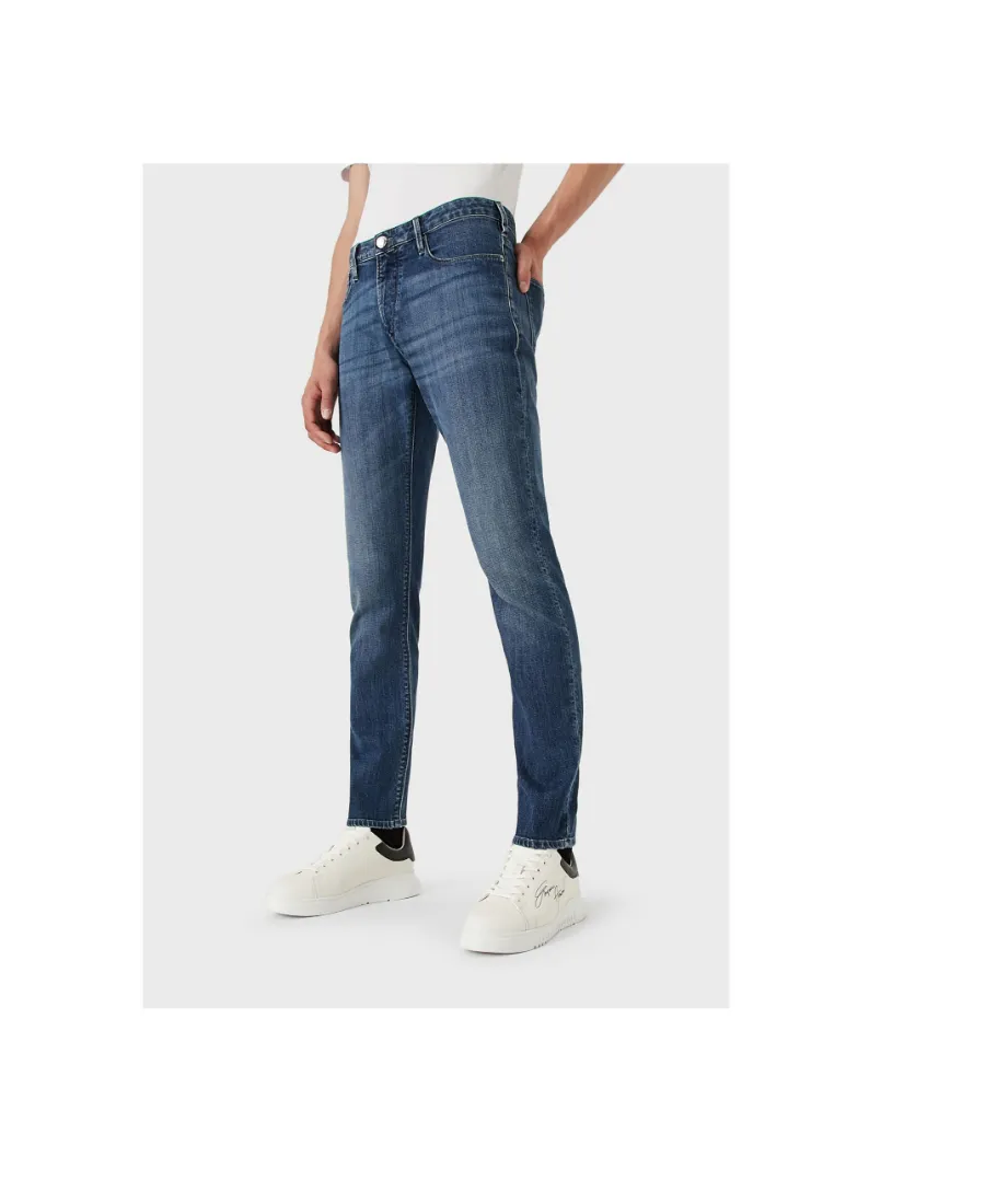 Mid-Rise Contrast Stitched Jeans