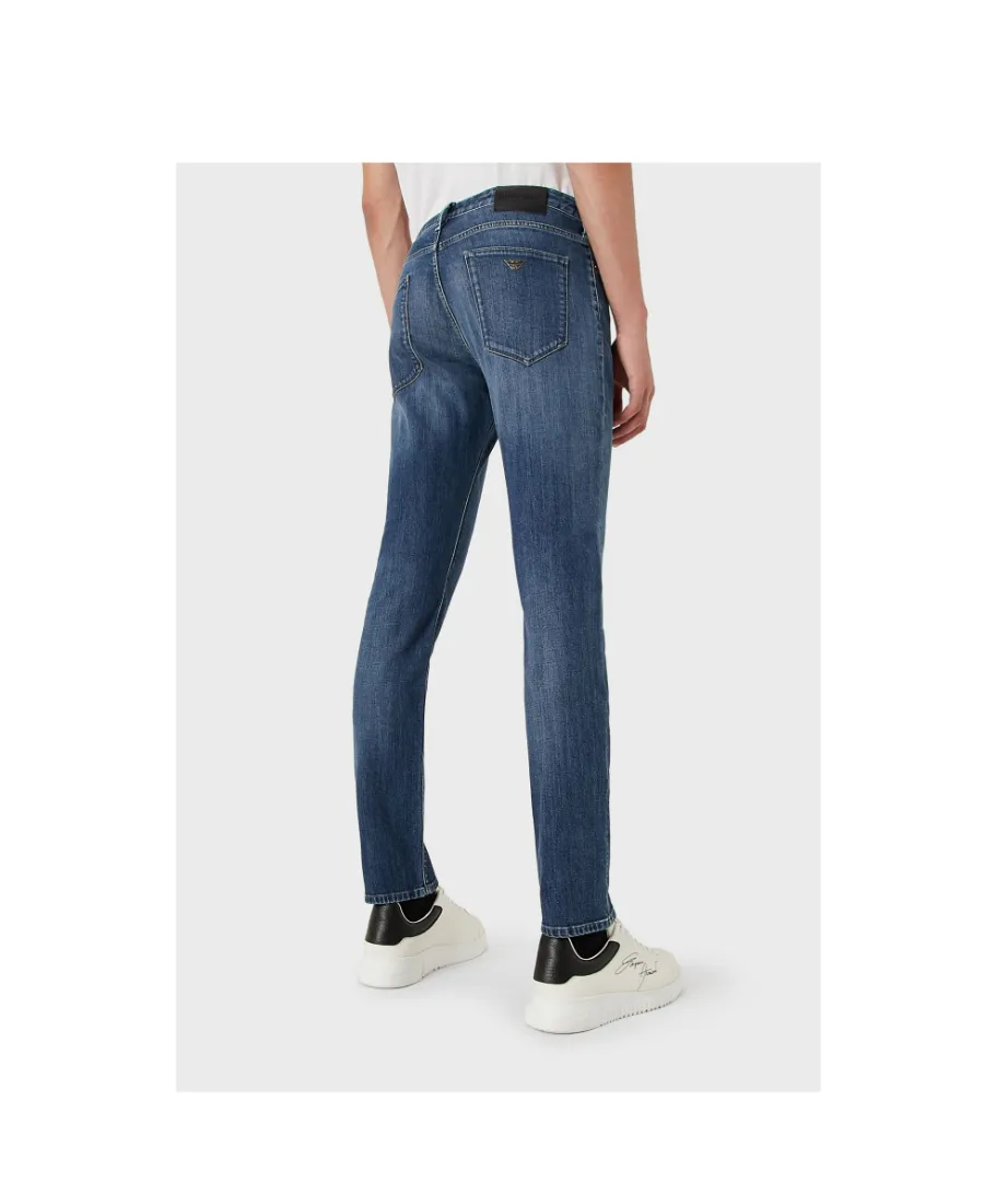 Mid-Rise Contrast Stitched Jeans