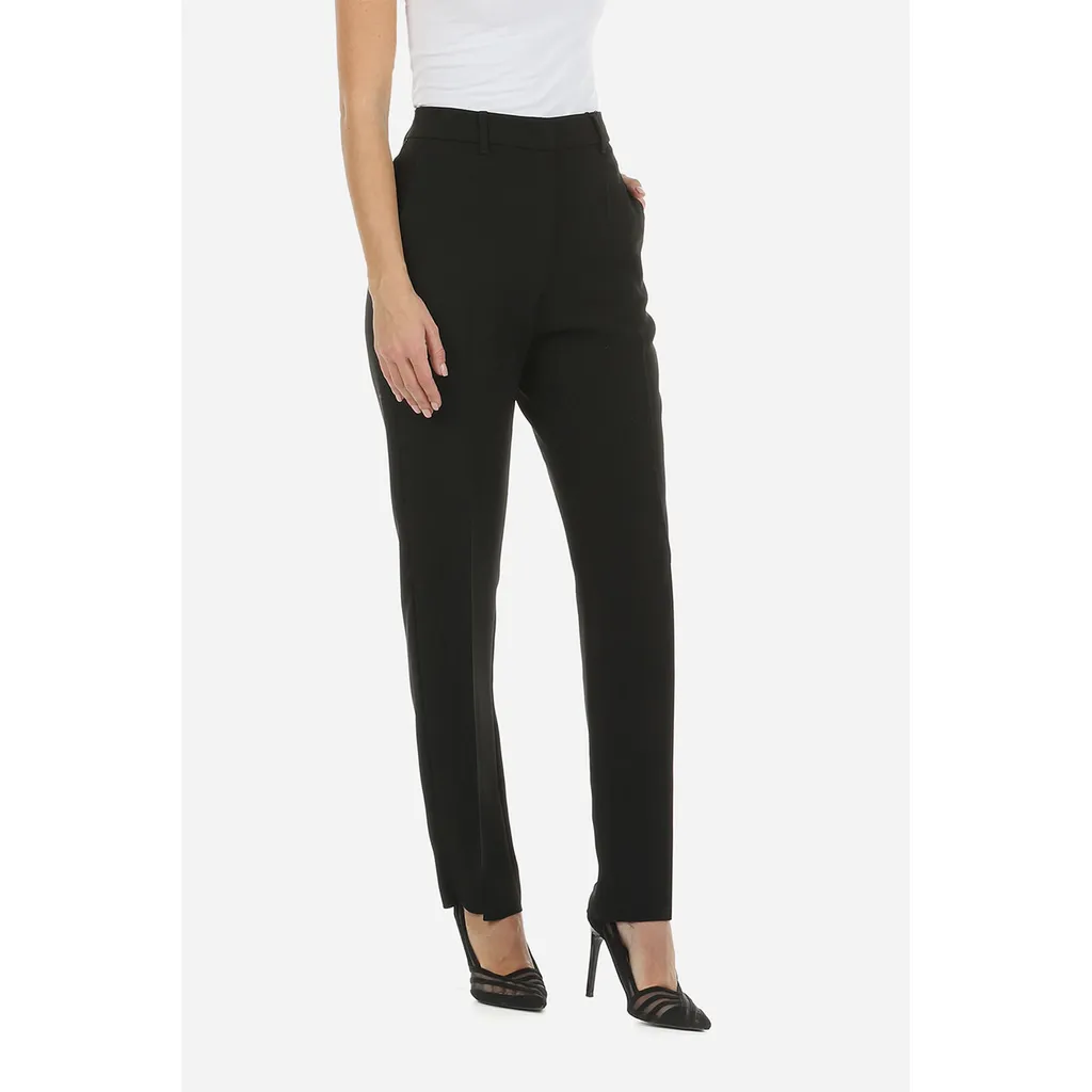 Pressed-Crease Straight Leg Trousers