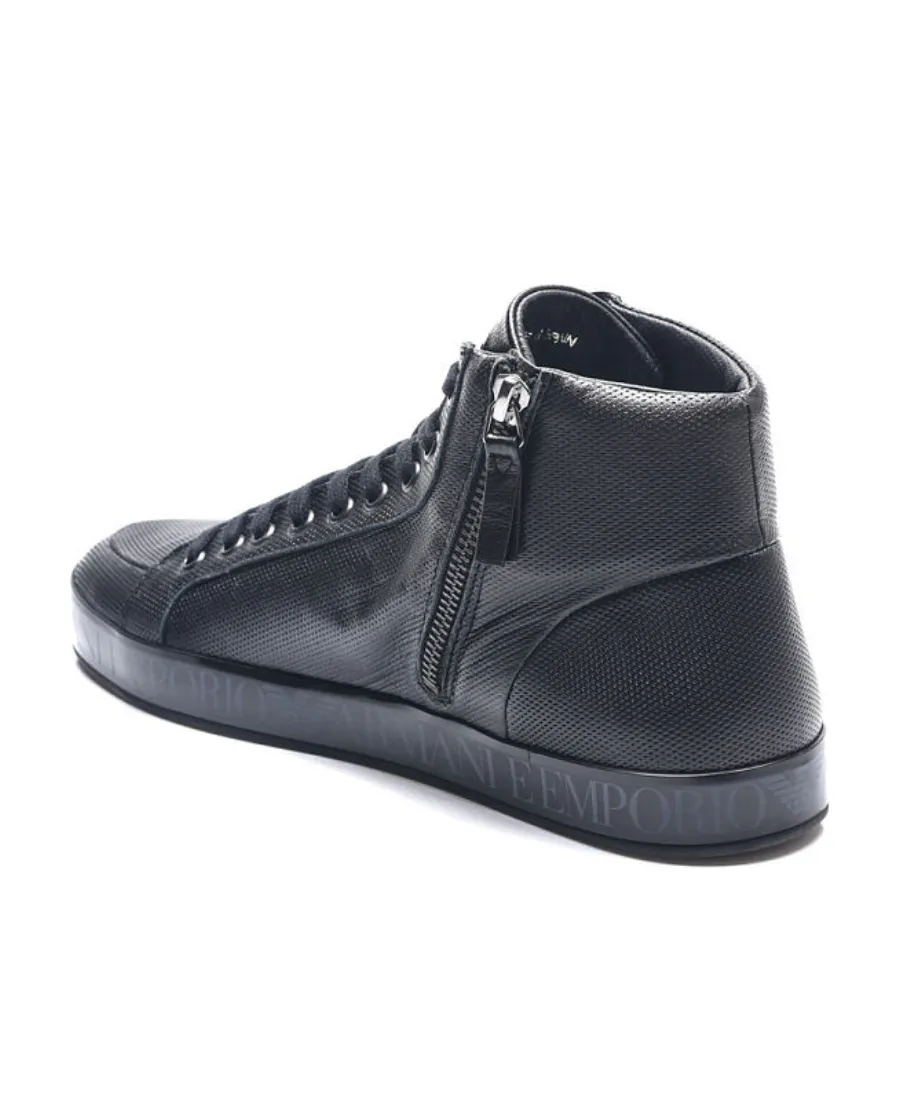 Zip Detail Lace High-Top Casual Shoes
