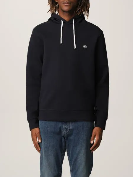 Logo Patch Drawstring Hoodie