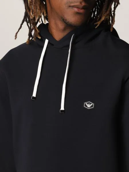 Logo Patch Drawstring Hoodie