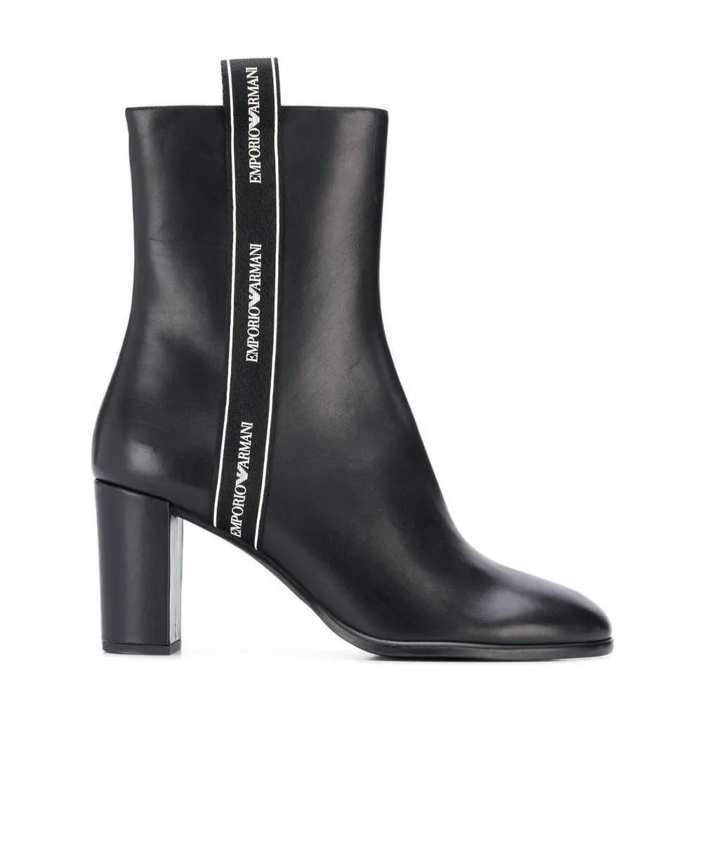 Logo Trim Ankle Boots