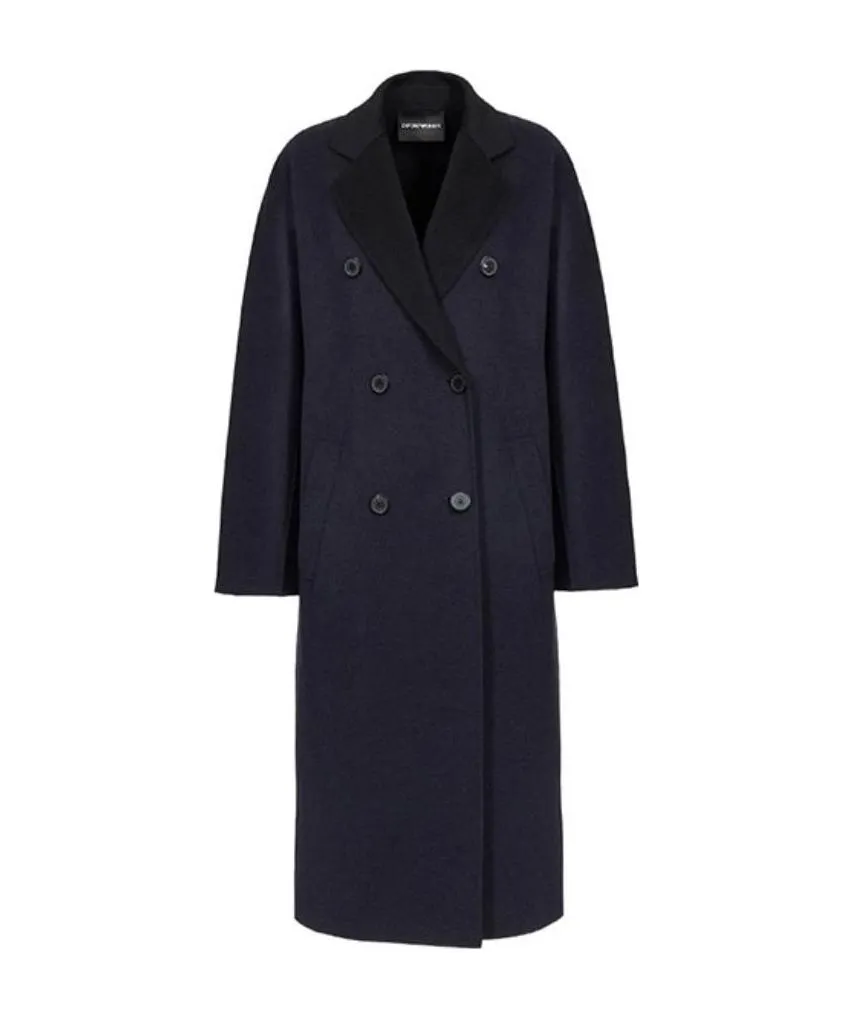 Navy Blue Lapel Coat