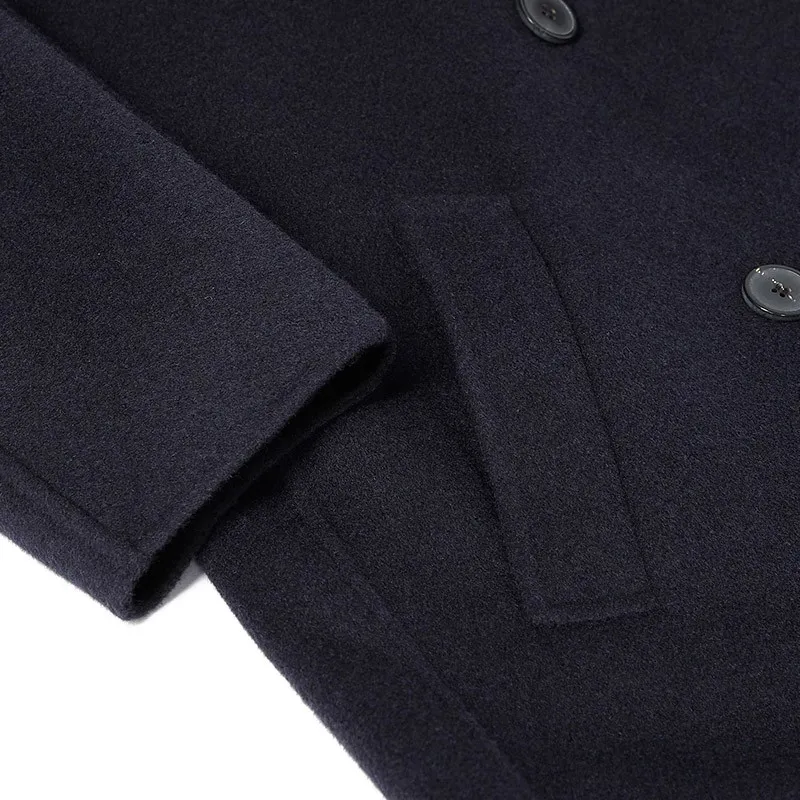 Navy Blue Lapel Coat