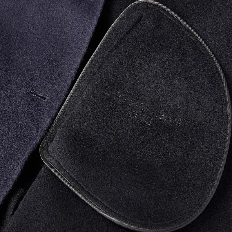 Navy Blue Lapel Coat