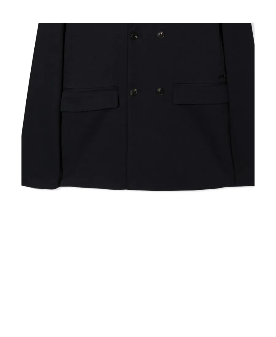 Logo-Embroidered Double-Breasted Blazer