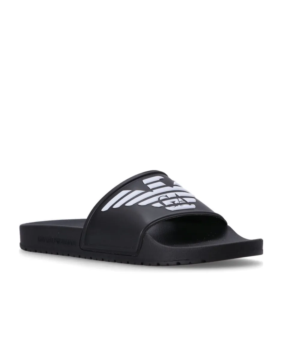 Logo-Embossed Ridged-Sole Slides