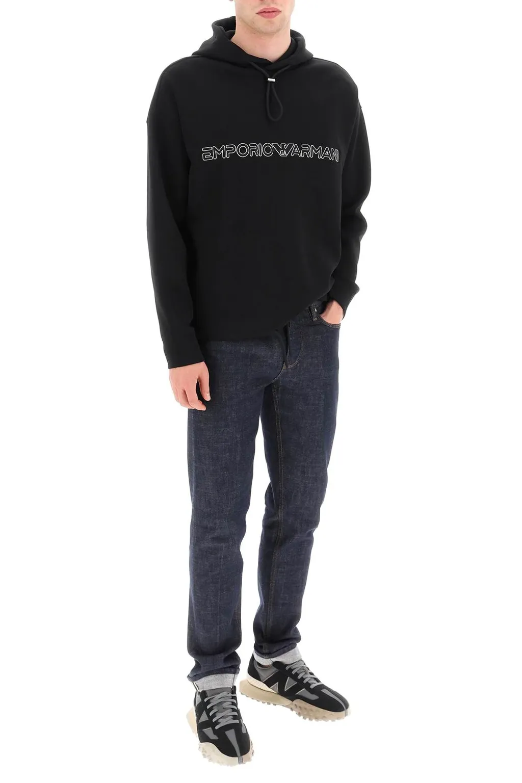Embroidered-Logo Pullover Hoodie