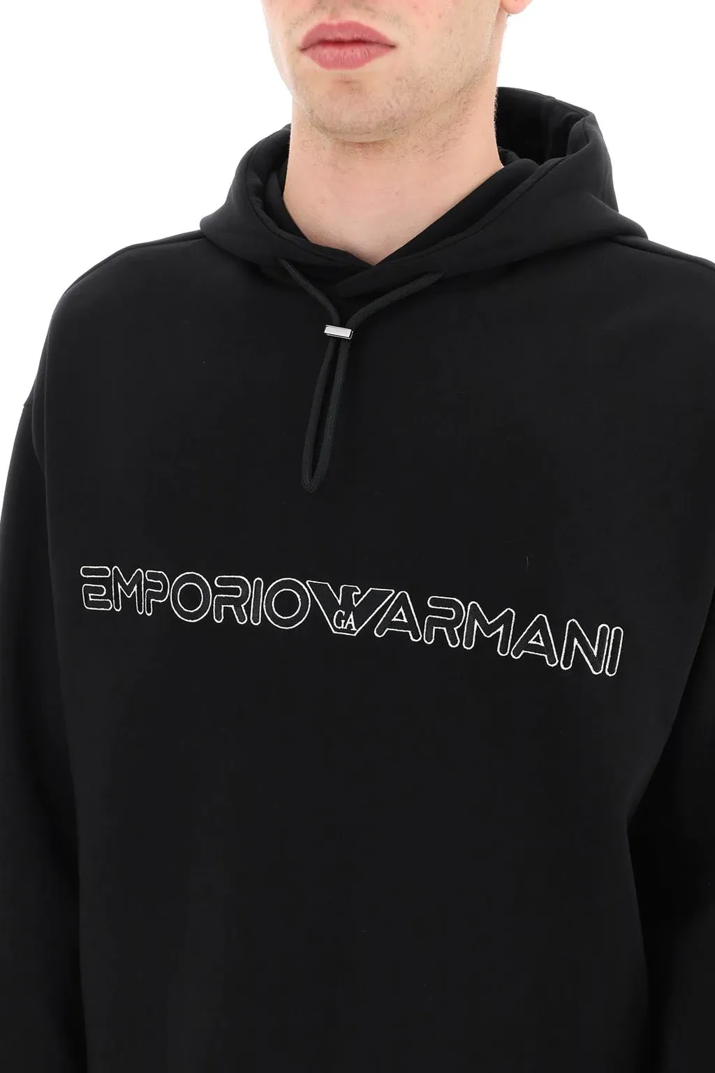 Embroidered-Logo Pullover Hoodie