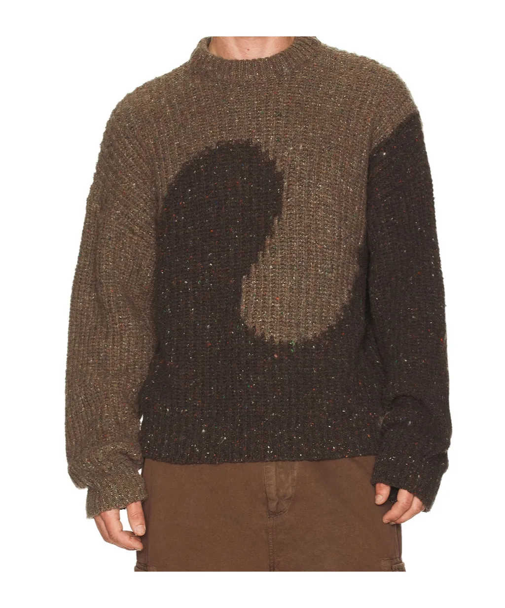 Bicolor Motif Crewneck Knitwear