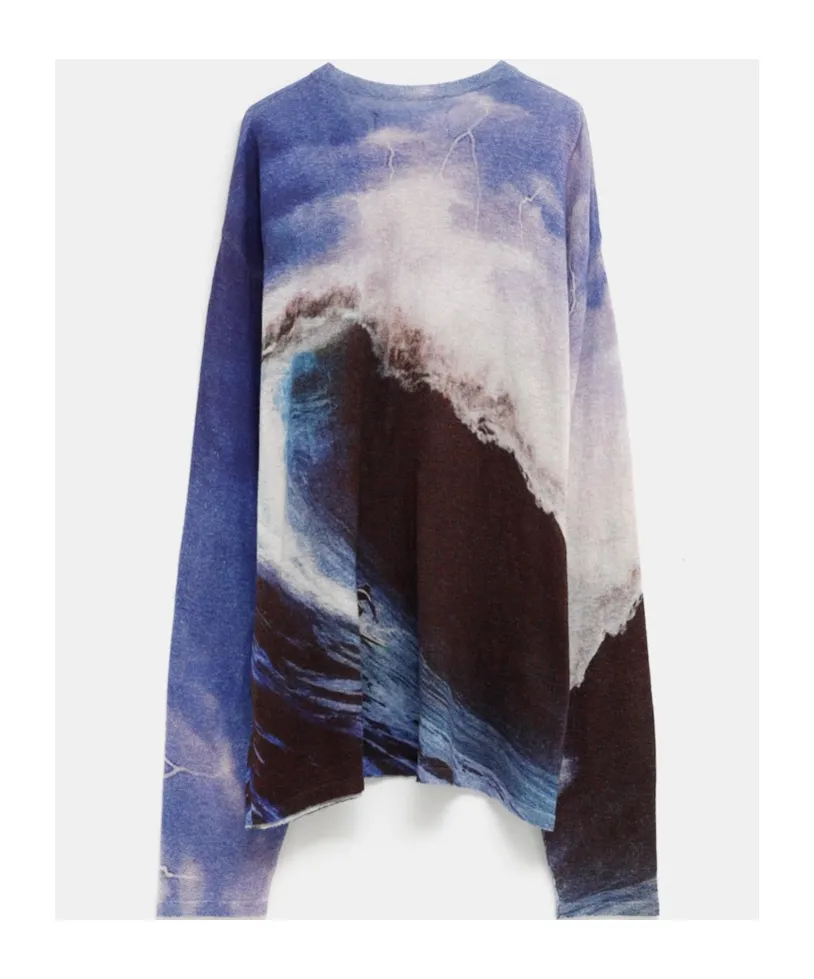 Wave Print Sweater