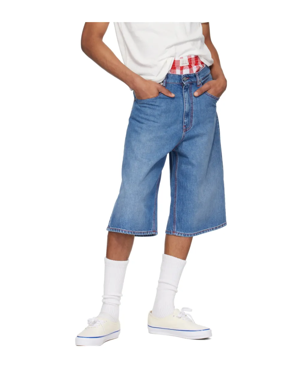 Belt-Loop Denim Shorts