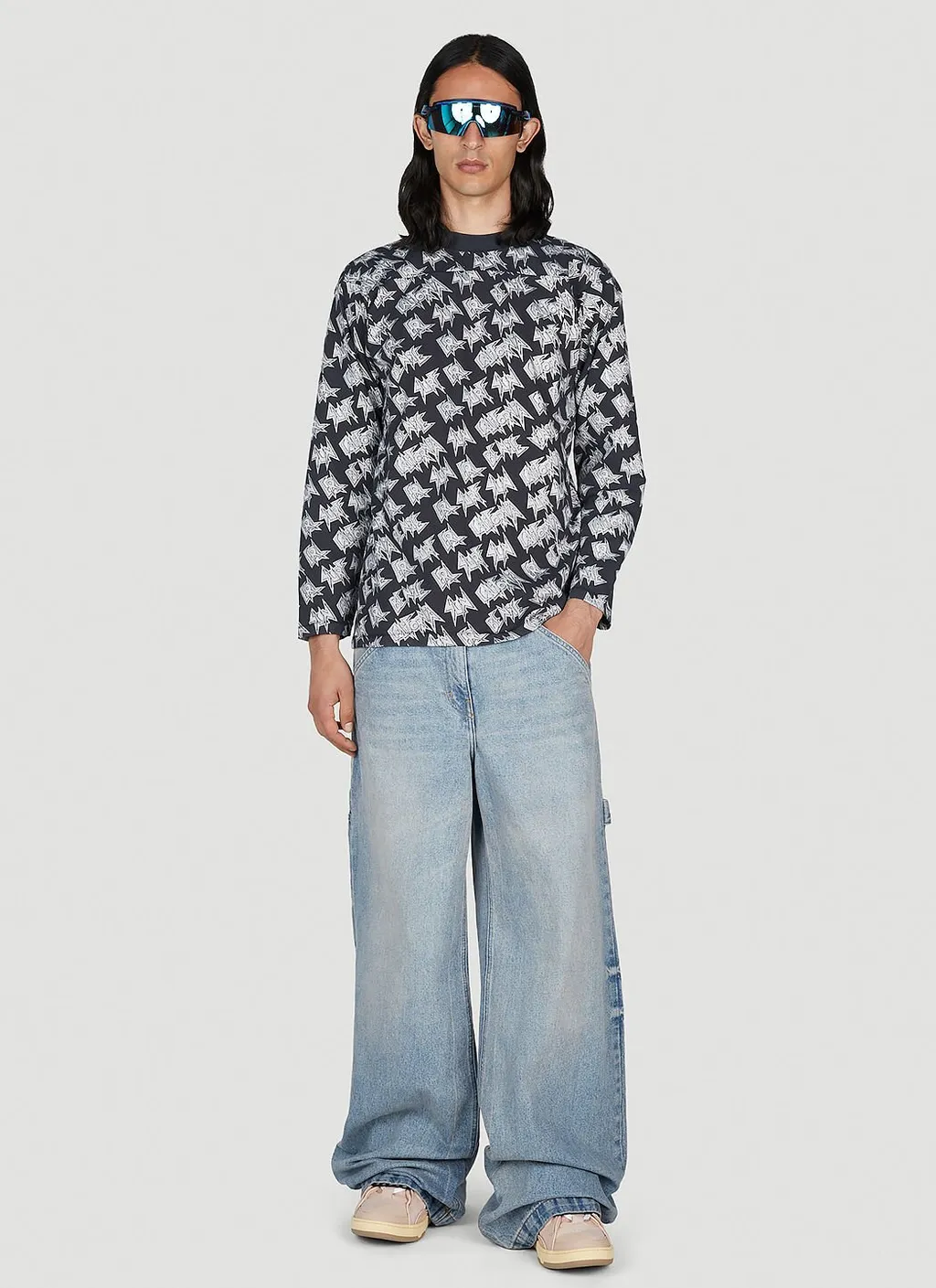 Logo-Print Straight Hem T-Shirt