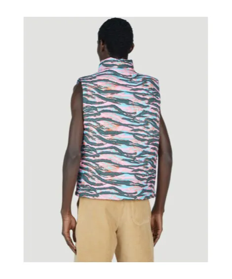 Camouflage-Print Sleeveless Gilet