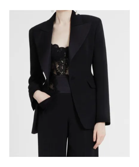 Single-Breasted Jacket In Technical Cady