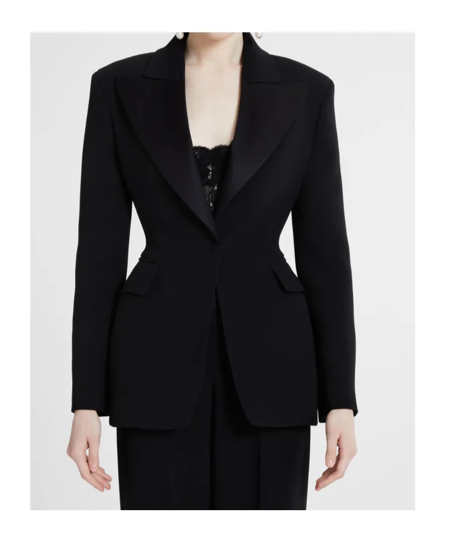 Single-Breasted Jacket In Technical Cady