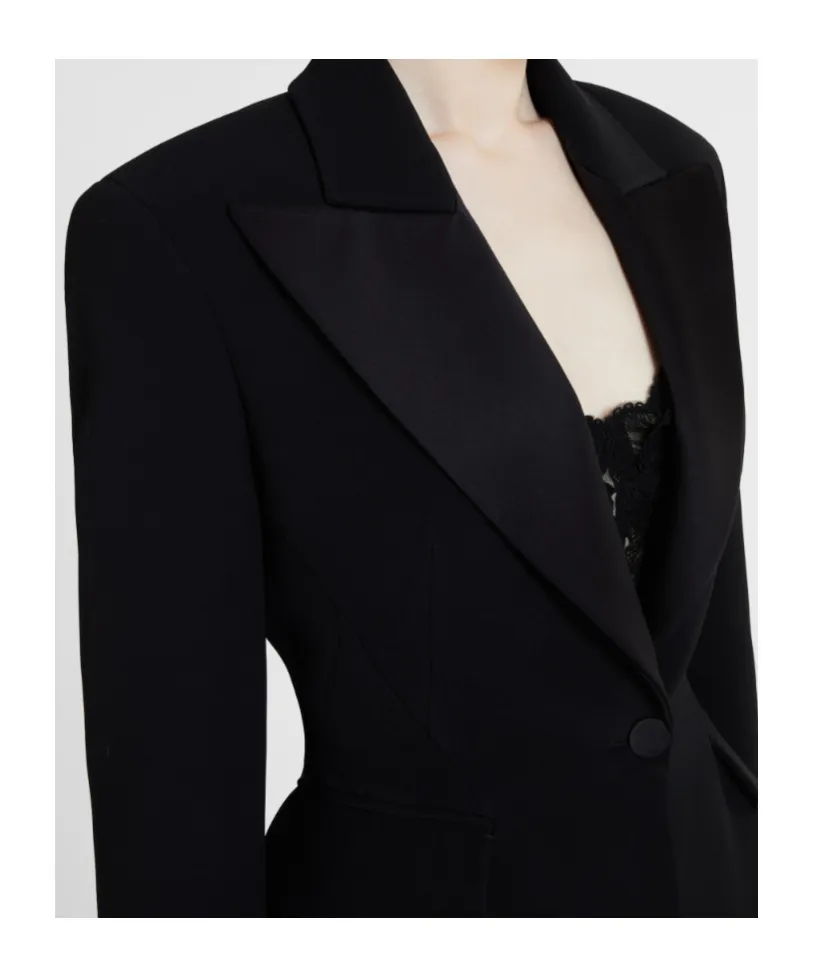 Single-Breasted Jacket In Technical Cady