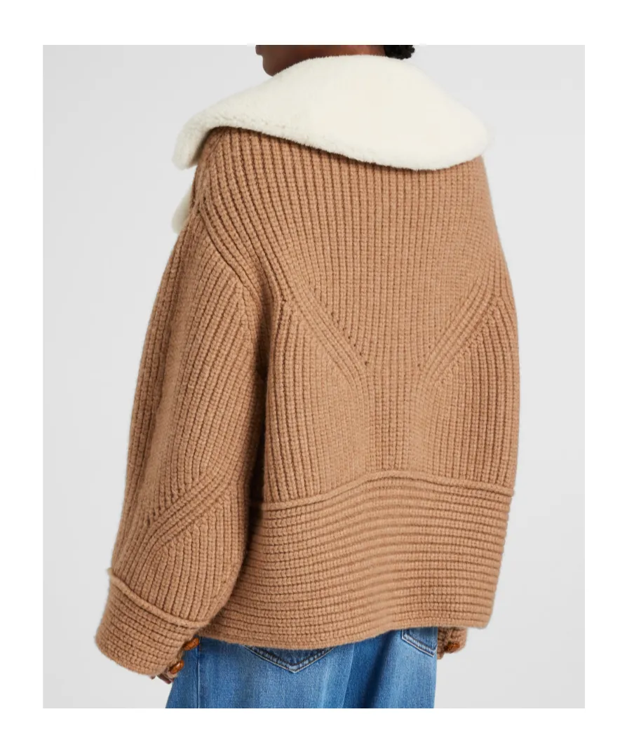 Shearling Panelled-Knit Jacket