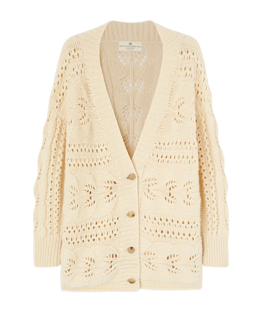 Perforated Cashmere Cardigan