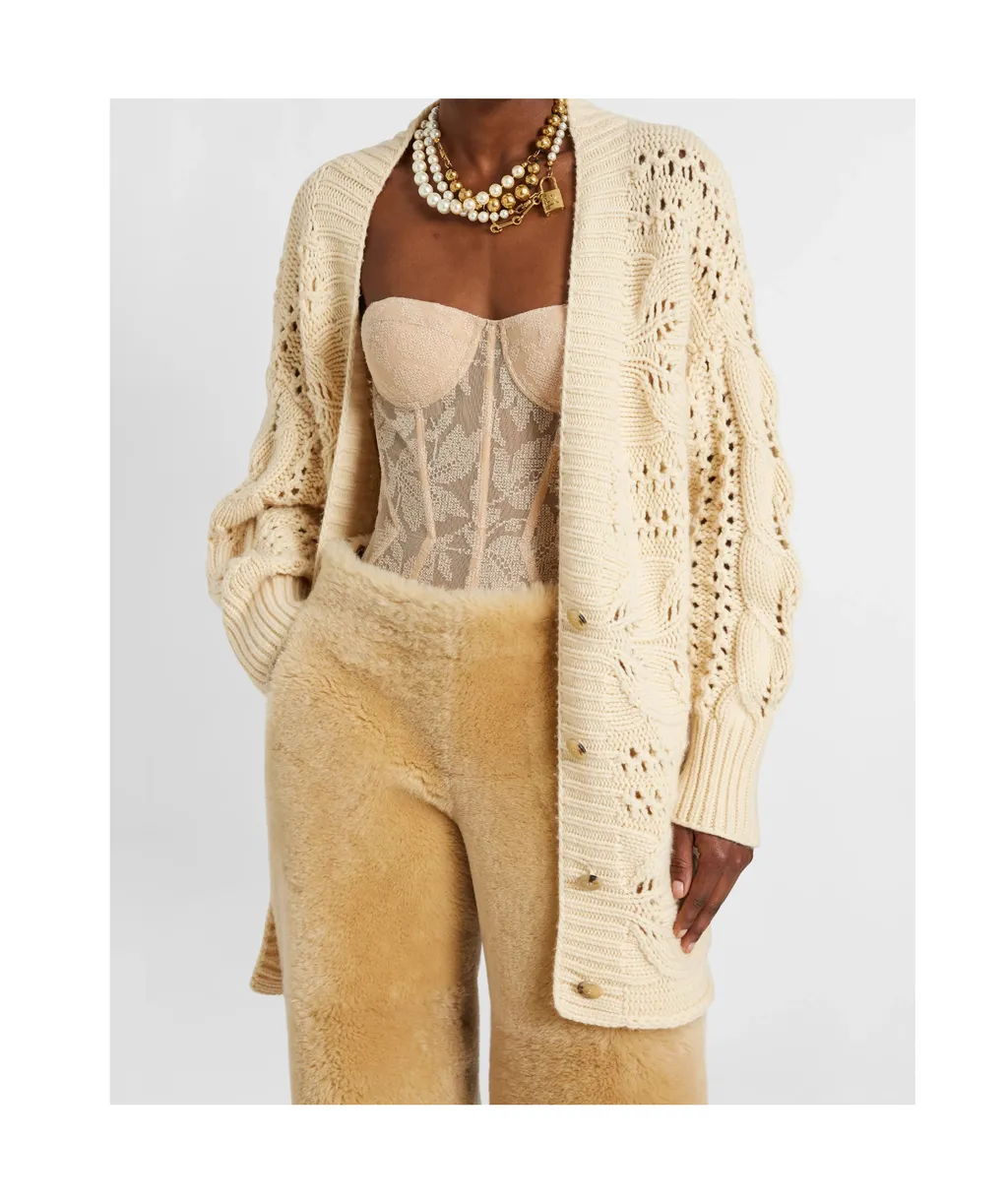 Perforated Cashmere Cardigan