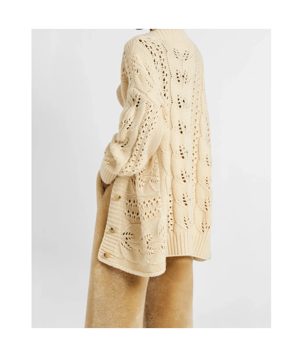 Perforated Cashmere Cardigan