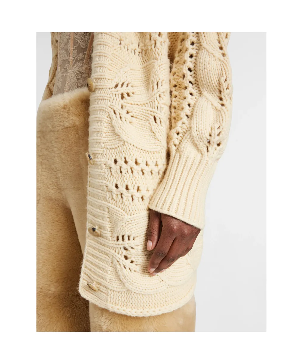 Perforated Cashmere Cardigan