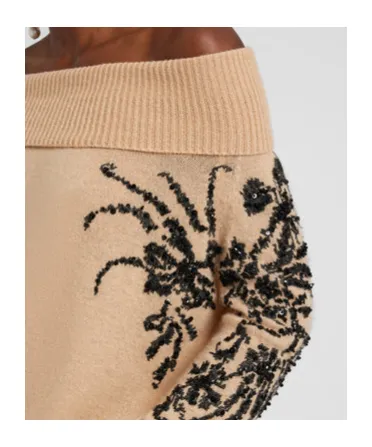 Sequin-Embellished Boat-Neck Sweater