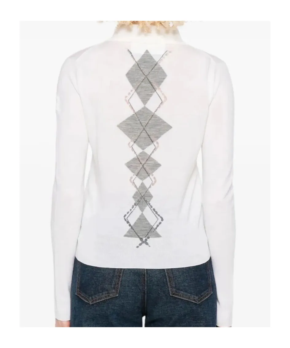 Diamond-Pattern Polo Top