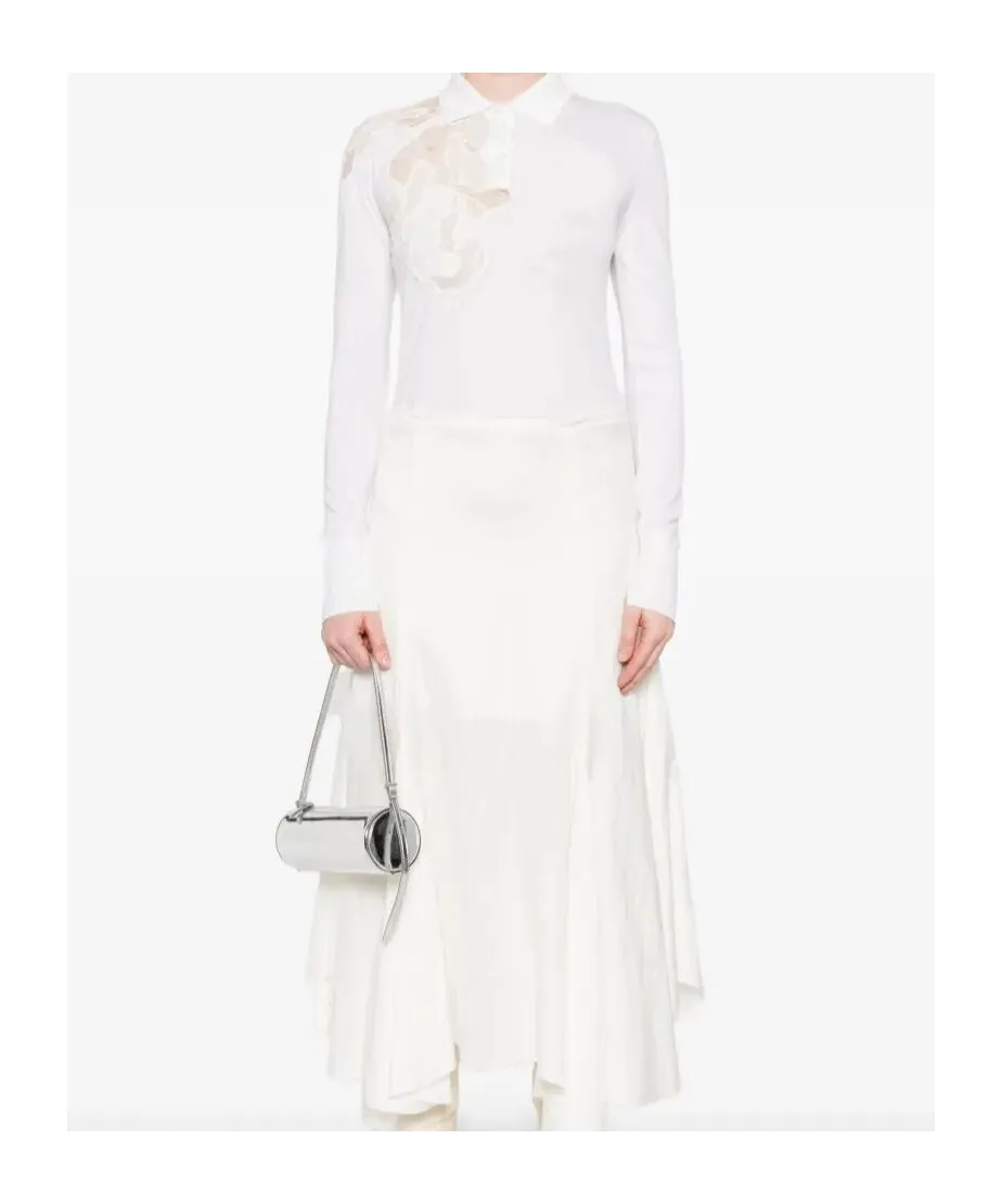 Lace-Embellishment Polo Top