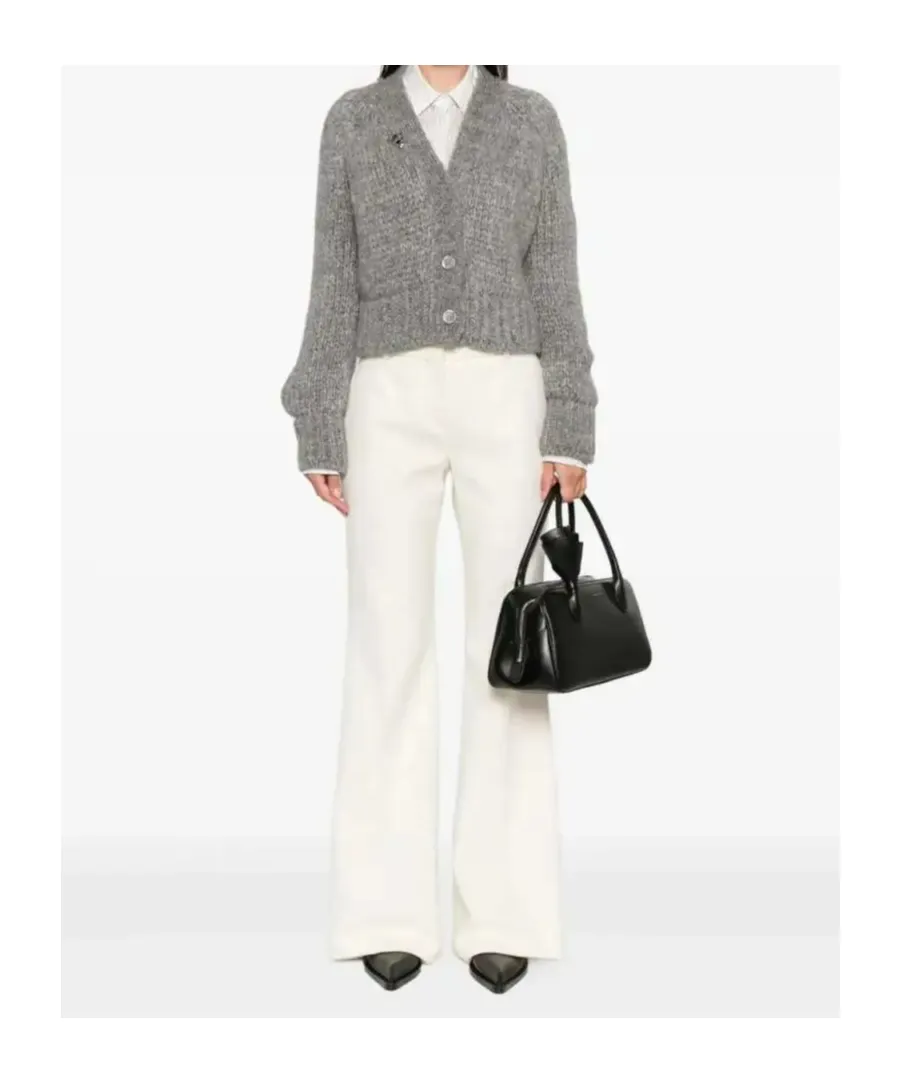 Button-Embellished Knit Cardigan