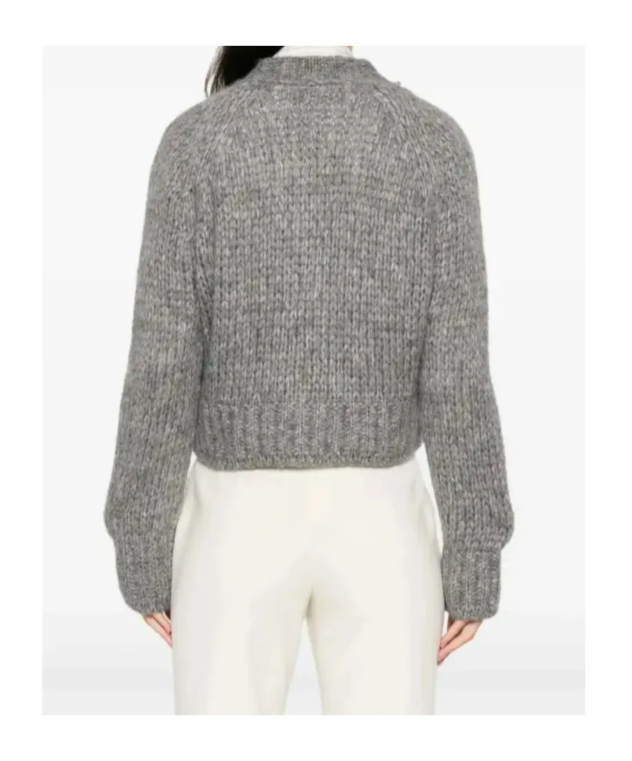 Button-Embellished Knit Cardigan