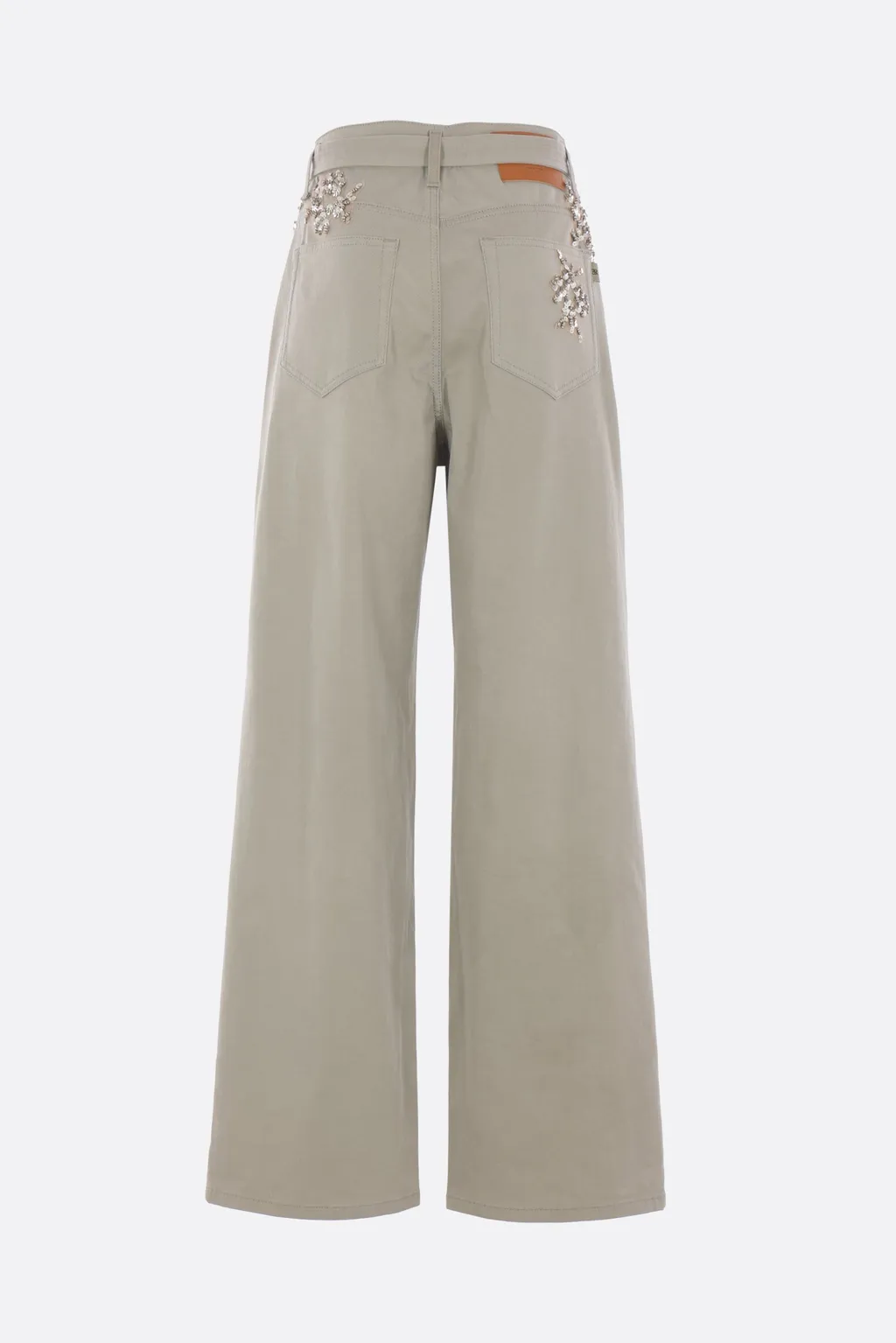 Wide-Leg Embellished Trousers