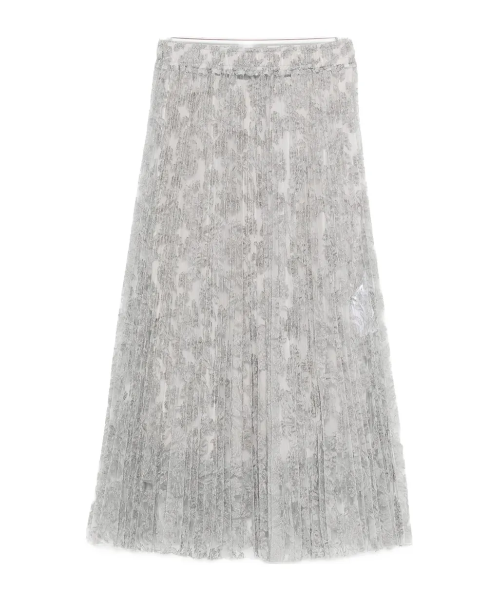 Floral Midi Pleated Skirt